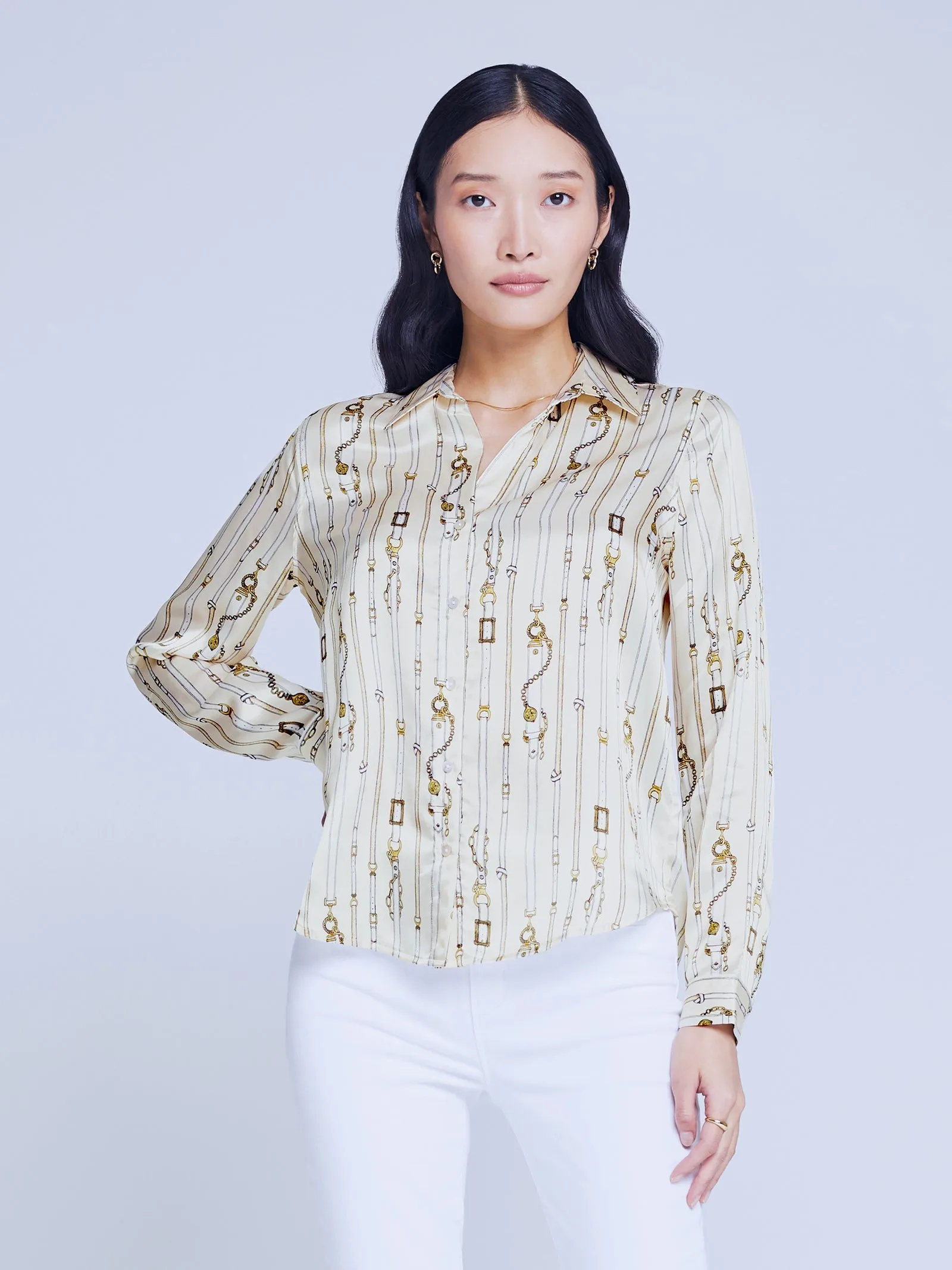 402223tyeEw L'AGENCE Tyler Long Sleeve Blouse