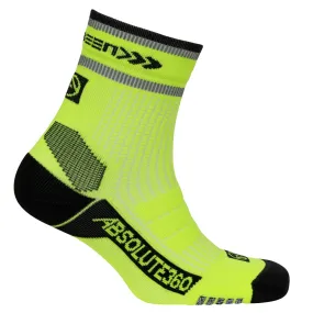 Absolute360 Be Seen Performance Running Socks | Quarter