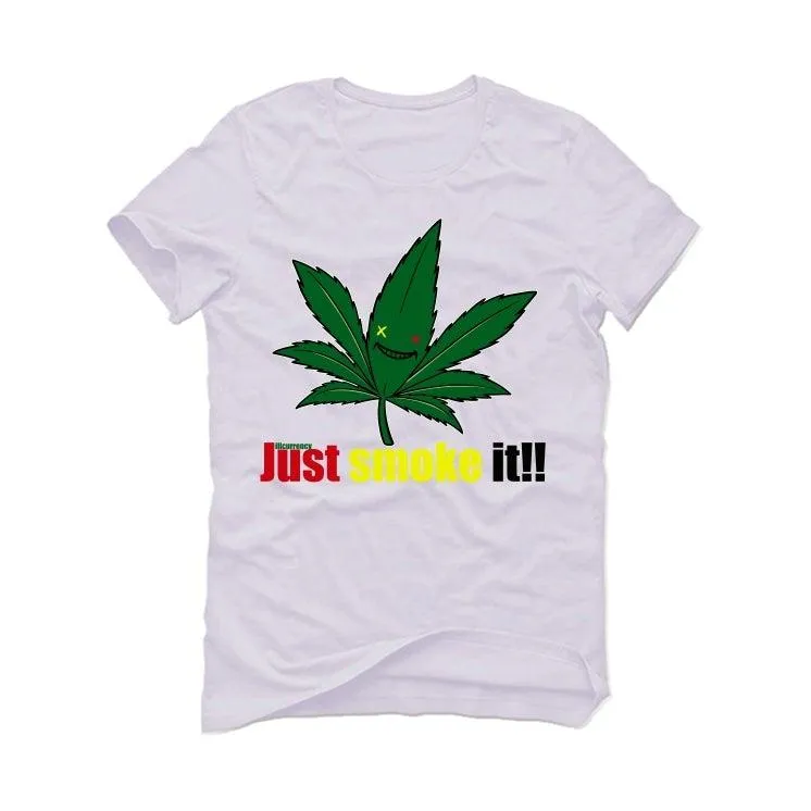 Air Jordan 4 Rasta White T-Shirt (Just smoke it!!)