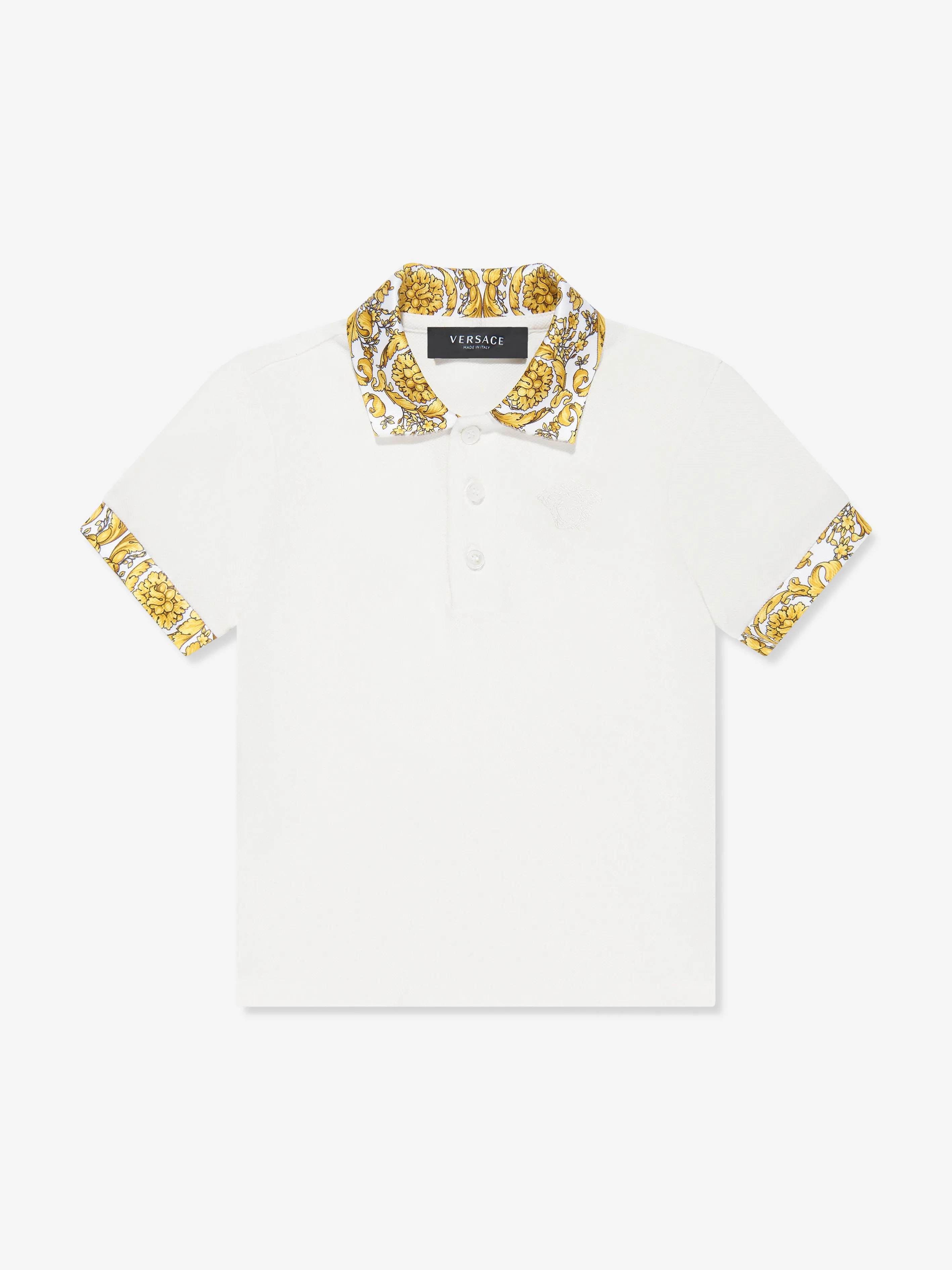 Baby Boys Barocco Polo Shirt in White