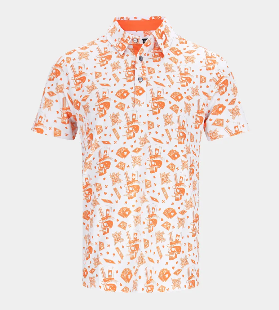 BLACKJACK POLO - WHITE / ORANGE