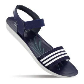 Blue Tyga Womens Ankle Strap Flat Sandals  - BT2702 Blue