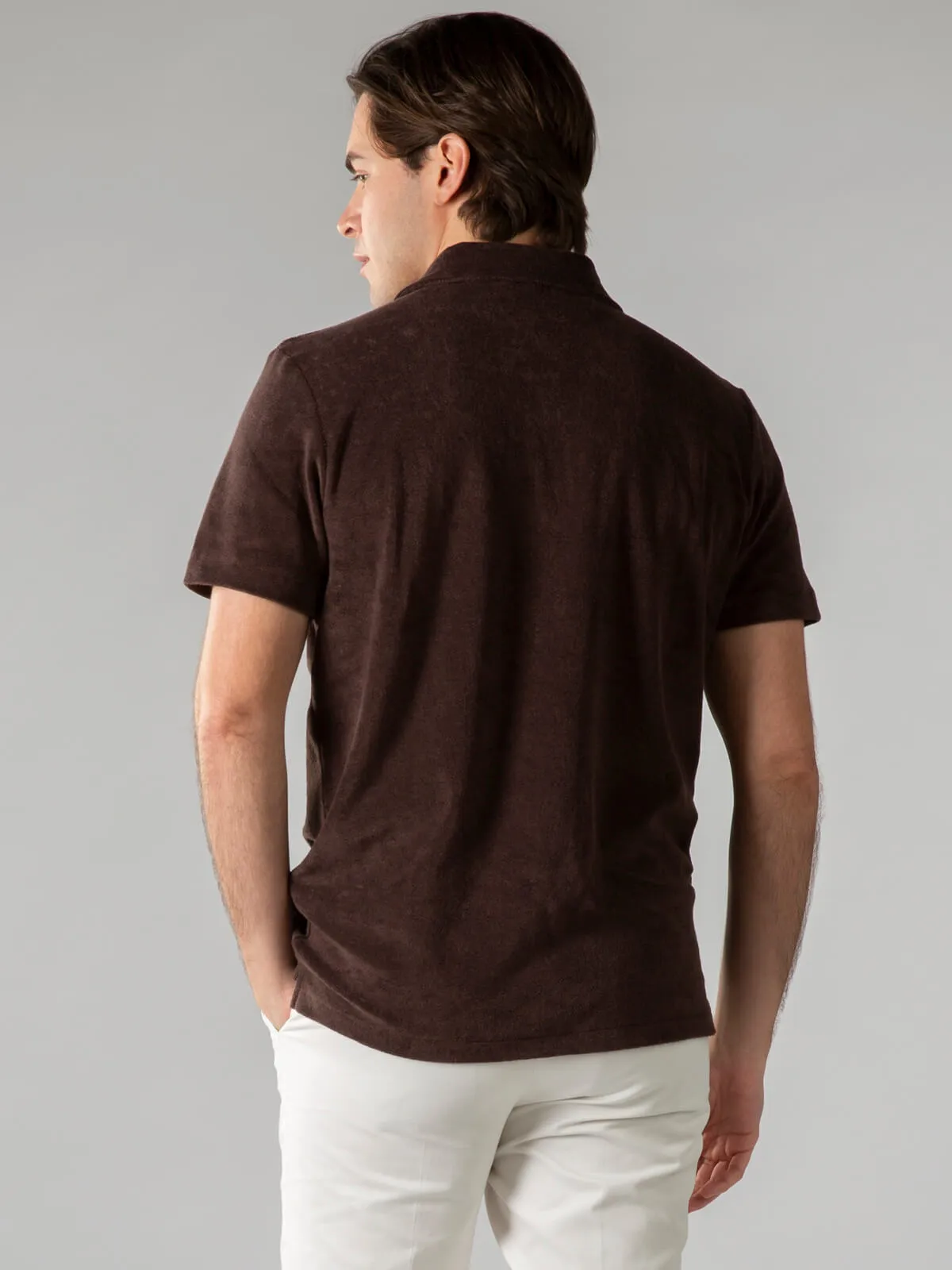 Brown Terry Towelling Polo Shirt