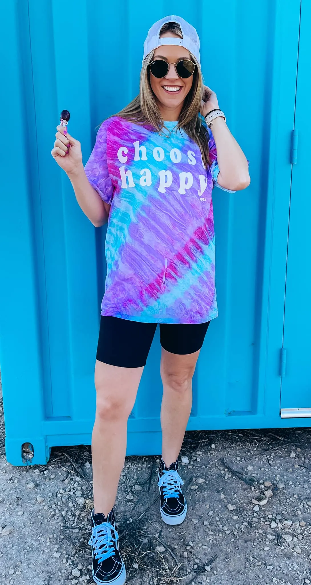 {CHOOSE HAPPY} Mermaid Tie Dye Crew Neck Tee Adult   Youth