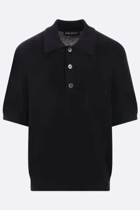 cotton knit polo shirt