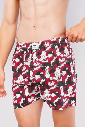 Crimson Camo Woven Boxer Shorts