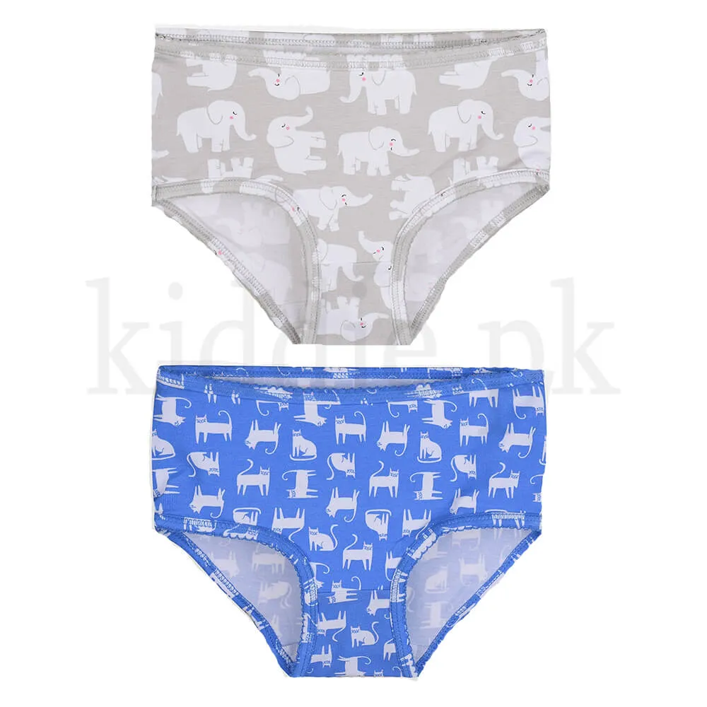 CRT Pack of 2 Grey and Blue Animal Printed Panties 1492