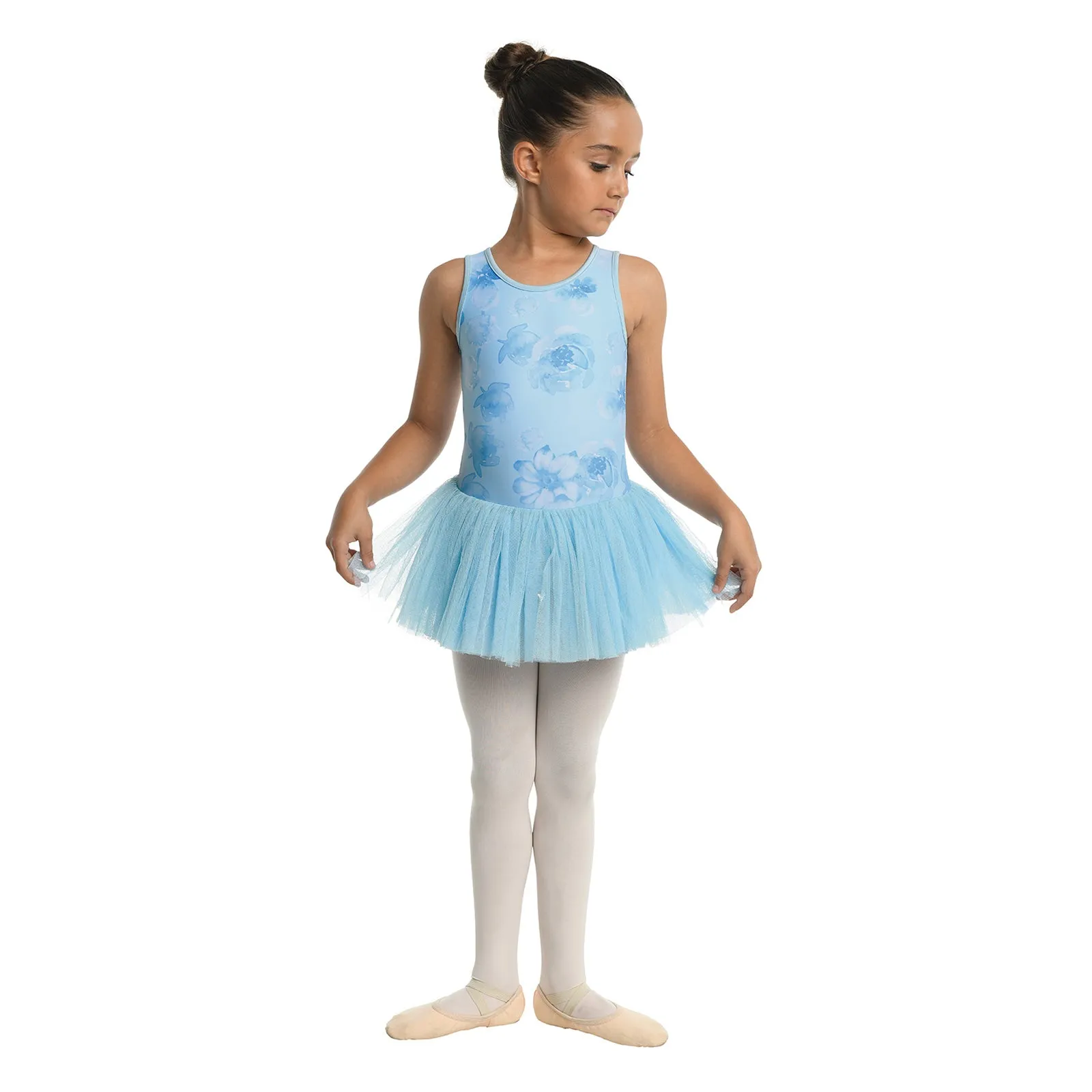 Danznmotion Ainsley Watercolor Floral Tank Tutu Dress