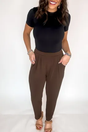 Dress It Up Brown Stretch Dress Pants