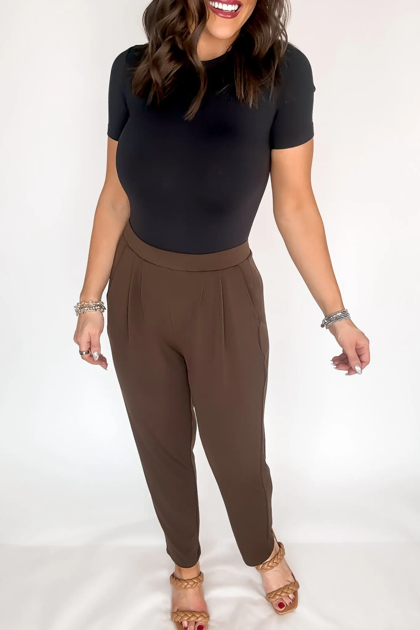 Dress It Up Brown Stretch Dress Pants