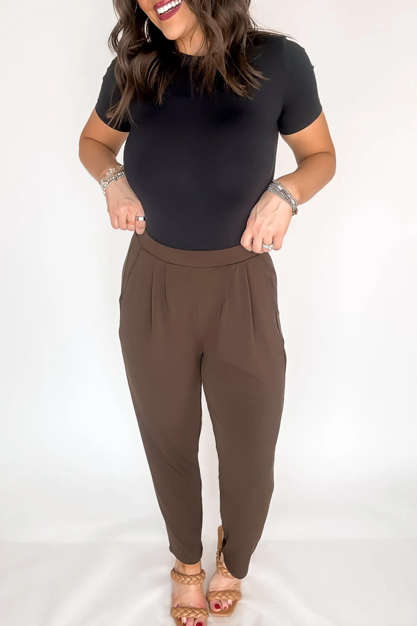 Dress It Up Brown Stretch Dress Pants