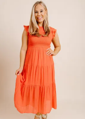 Faye Midi Dress - Red