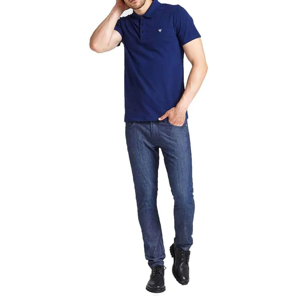 Guess Men's Duane Small Logo Polo Shirt - Navy