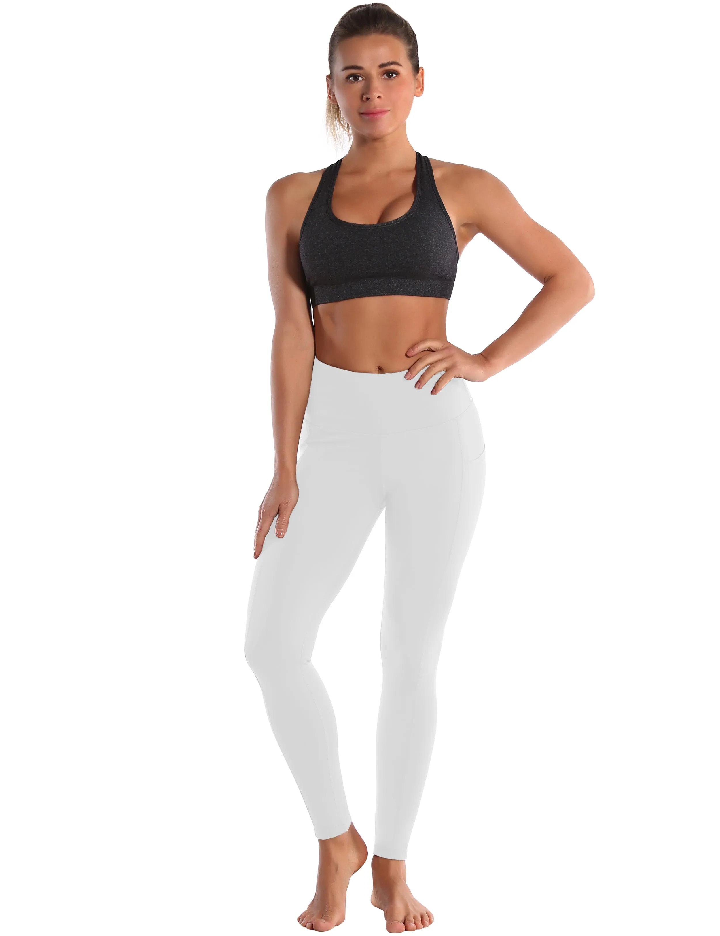 Hip Line Side Pockets Yoga Pants lightgray