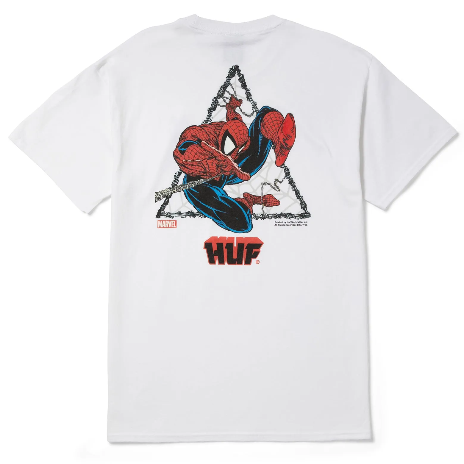 HUF T-SHIRT SPIDERMAN THWIP TRIANGLE WHITE