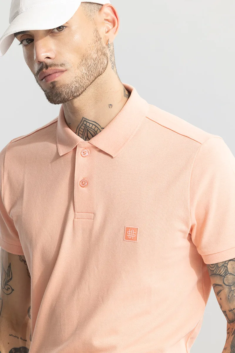 Incise Logo Pink Polo T-Shirt