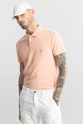 Incise Logo Pink Polo T-Shirt