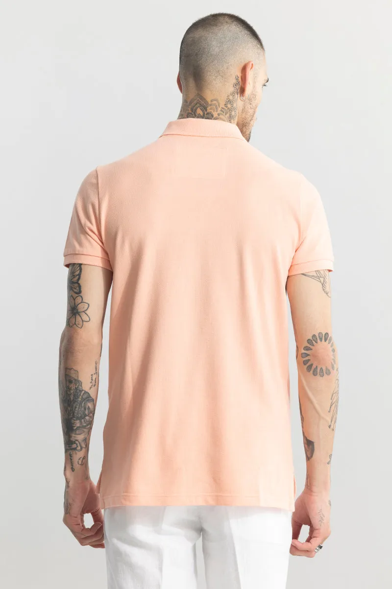 Incise Logo Pink Polo T-Shirt