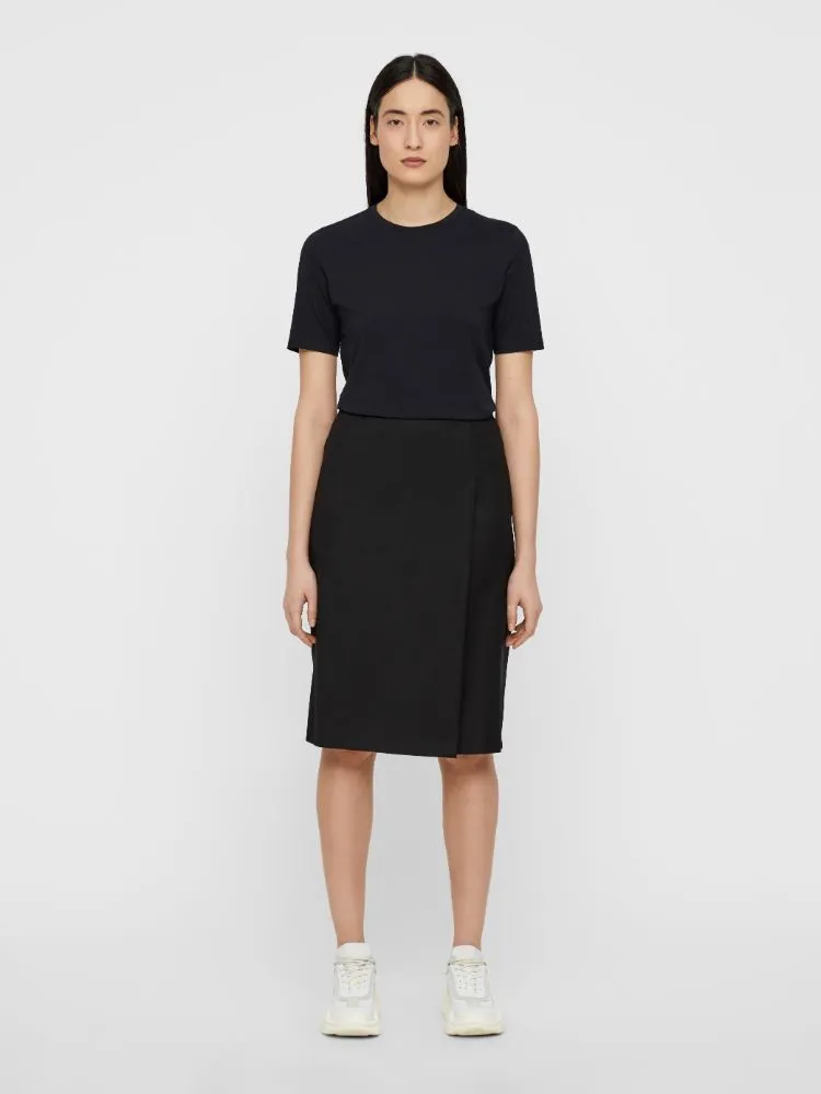 J.Lindeberg Womens Silva Wool Pin Skirts - BLACK