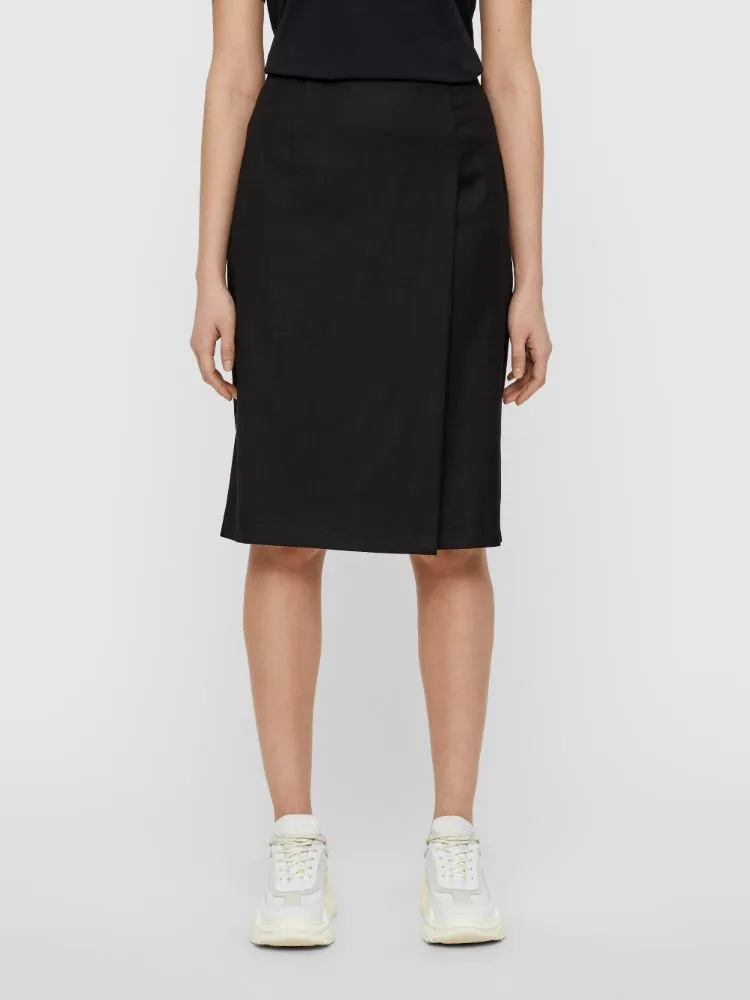 J.Lindeberg Womens Silva Wool Pin Skirts - BLACK