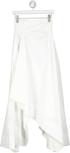 Karen Millen White Taffeta Maxi Skirt UK 6