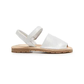 Leather Sandals in Silver Shimmer