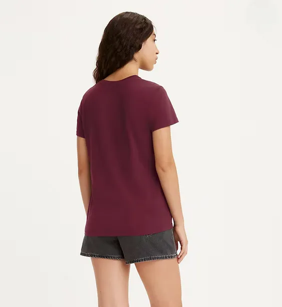 Levi's short sleeve T-shirt with The Perfect Tee logo Classic 17369-2024 galaxy fill beet red