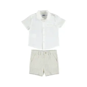 Mayoral Baby Shorts and Dress Shirt Set_ Jute 1232-22