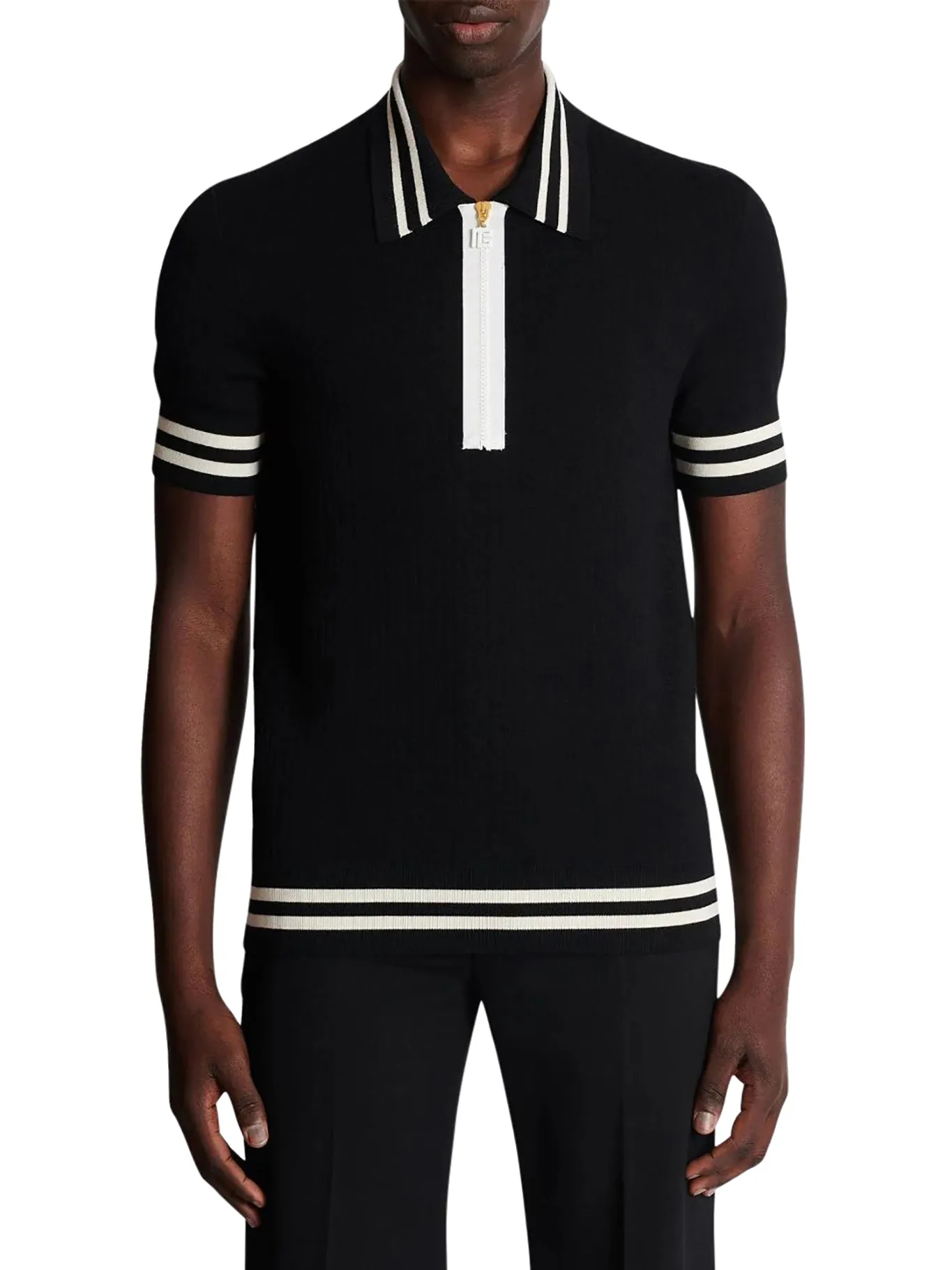 MONOGRAM JACQUARD WOOL POLO