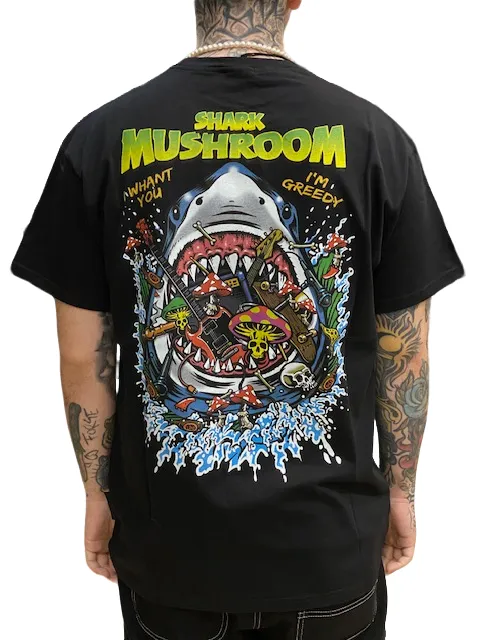 Mushroom Men's short sleeve cotton t-shirt 12007-01 black