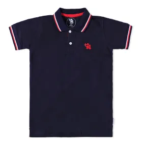 Navy Stripe Colar Polo T- Shirt