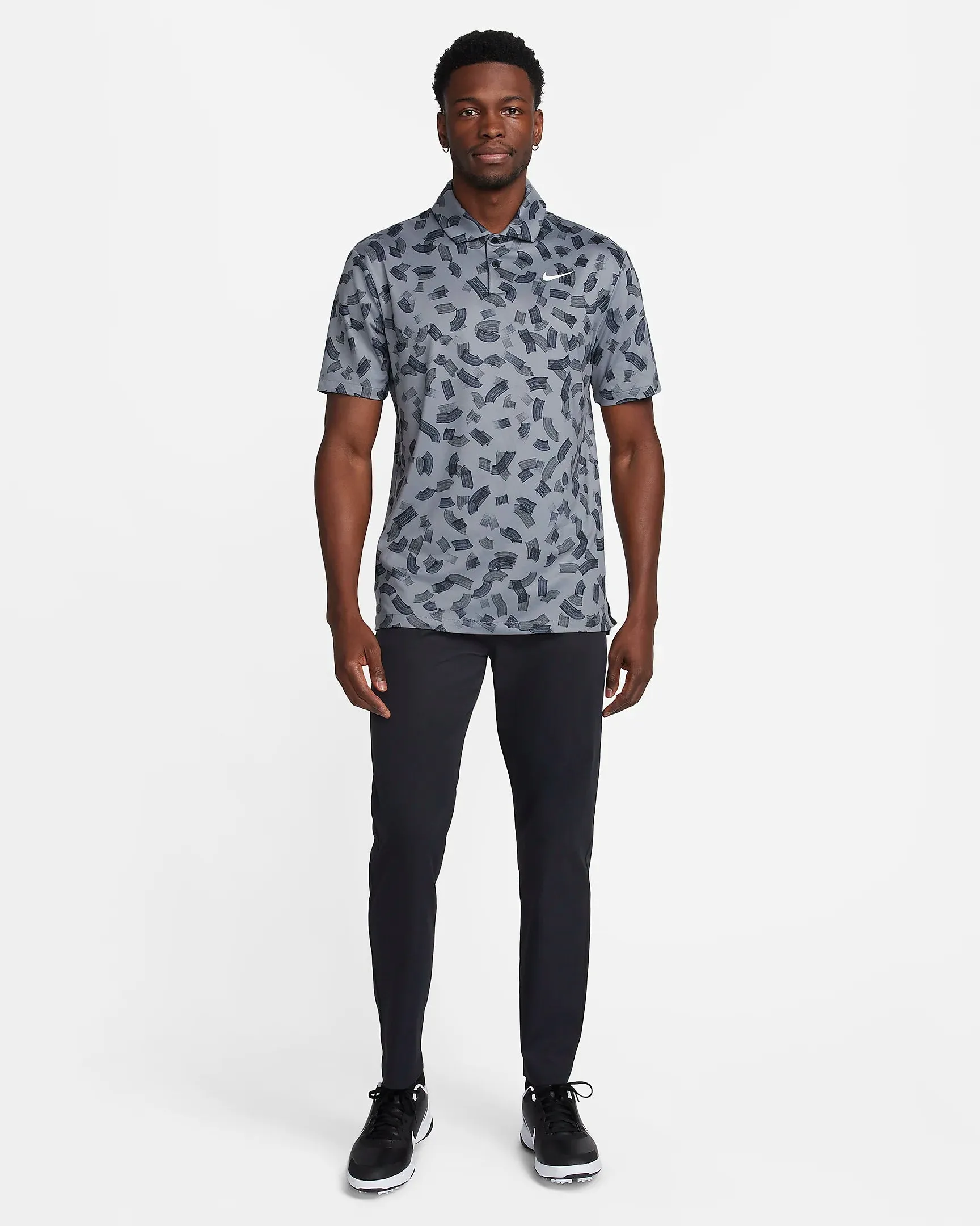 Nike Dri-FIT Tour Micro Print Polo Smoke Grey - SS24