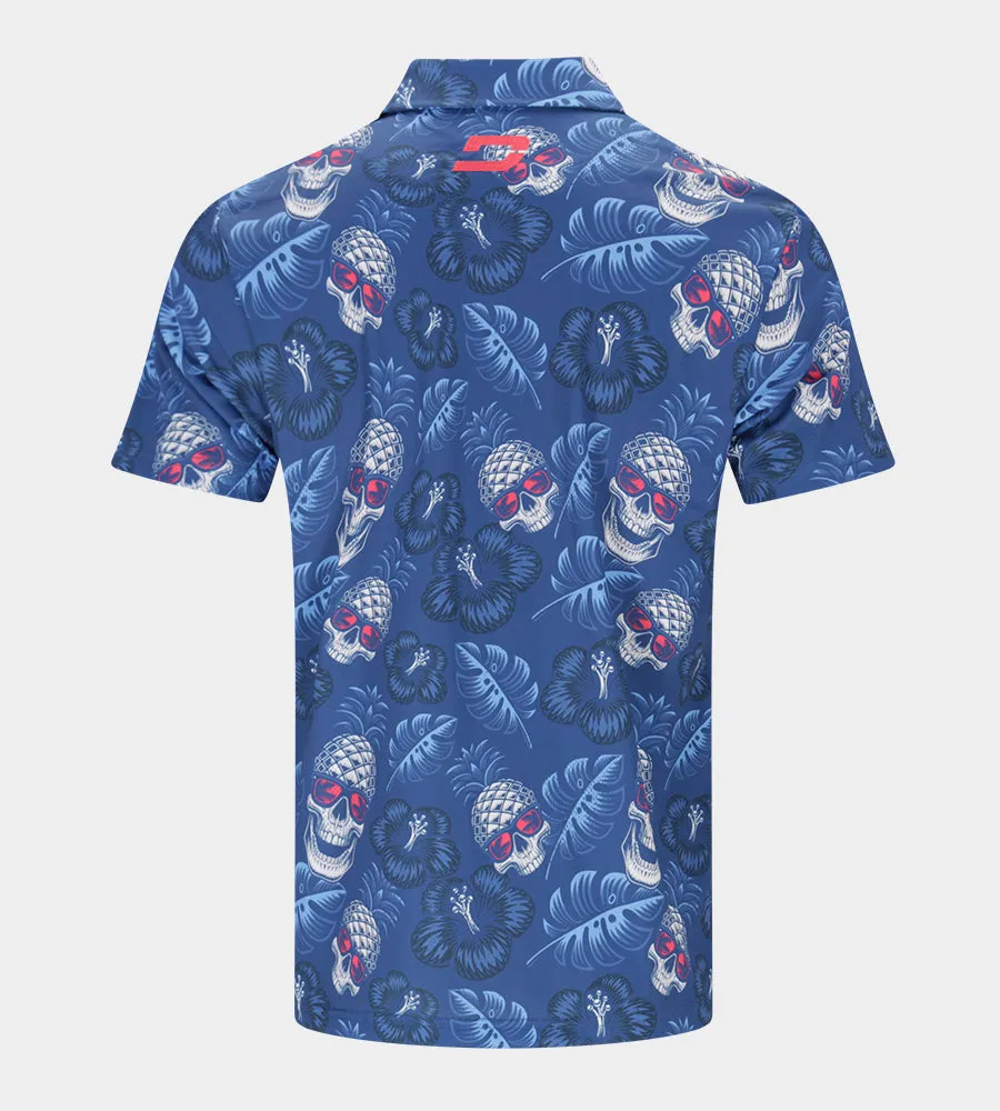 PINEAPPLE SKULLZ 2.0 POLO - NAVY / CORAL