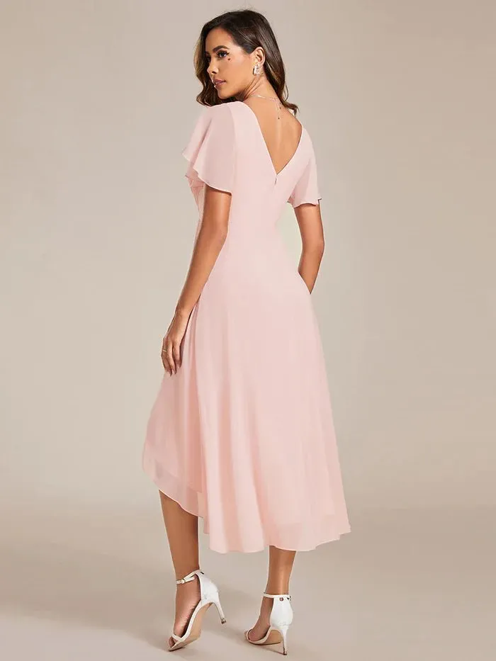 Pleated Ruffles Chiffon Bridesmaid Dress