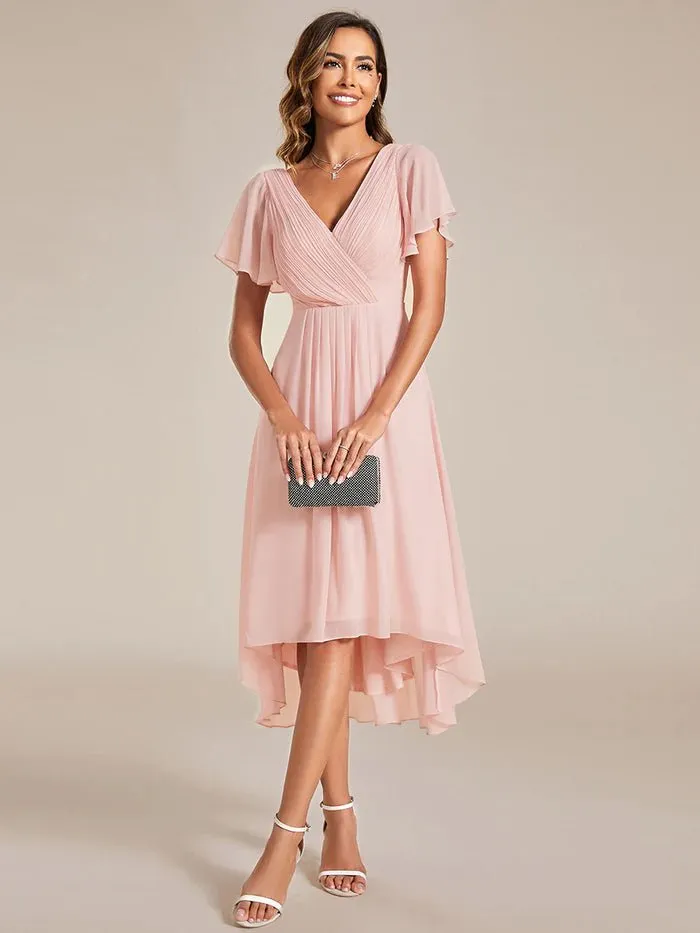 Pleated Ruffles Chiffon Bridesmaid Dress