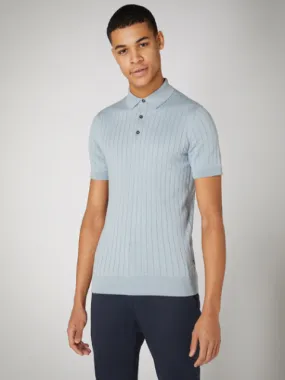 REMUS UOMO Knitted Polo Shirt/Light Blue - SS22 SALE (2XL Only)