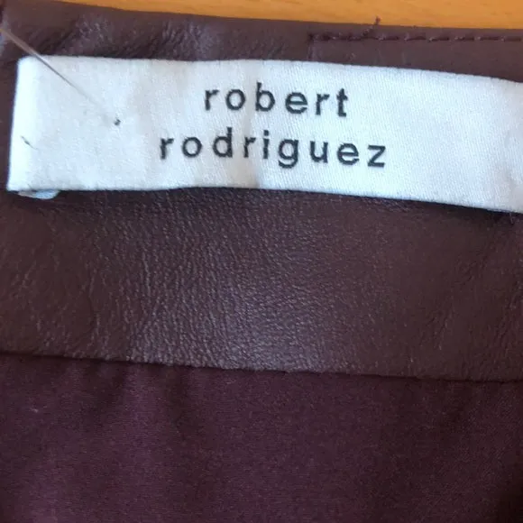 Robert Rodriquez Burgundy Soft Leather Wrap Skirt