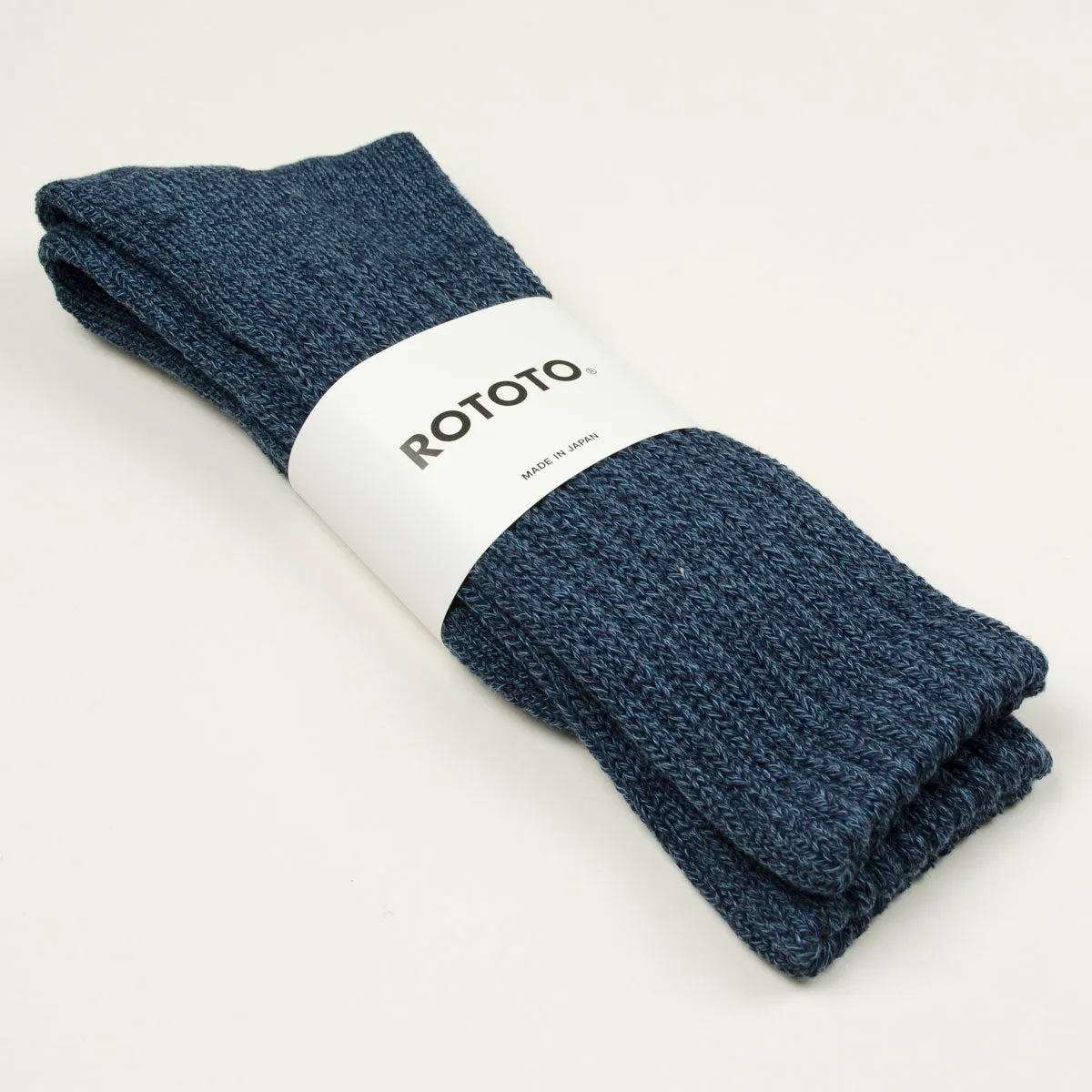 RoToTo - Loose Pile Crew Socks - Mix Navy