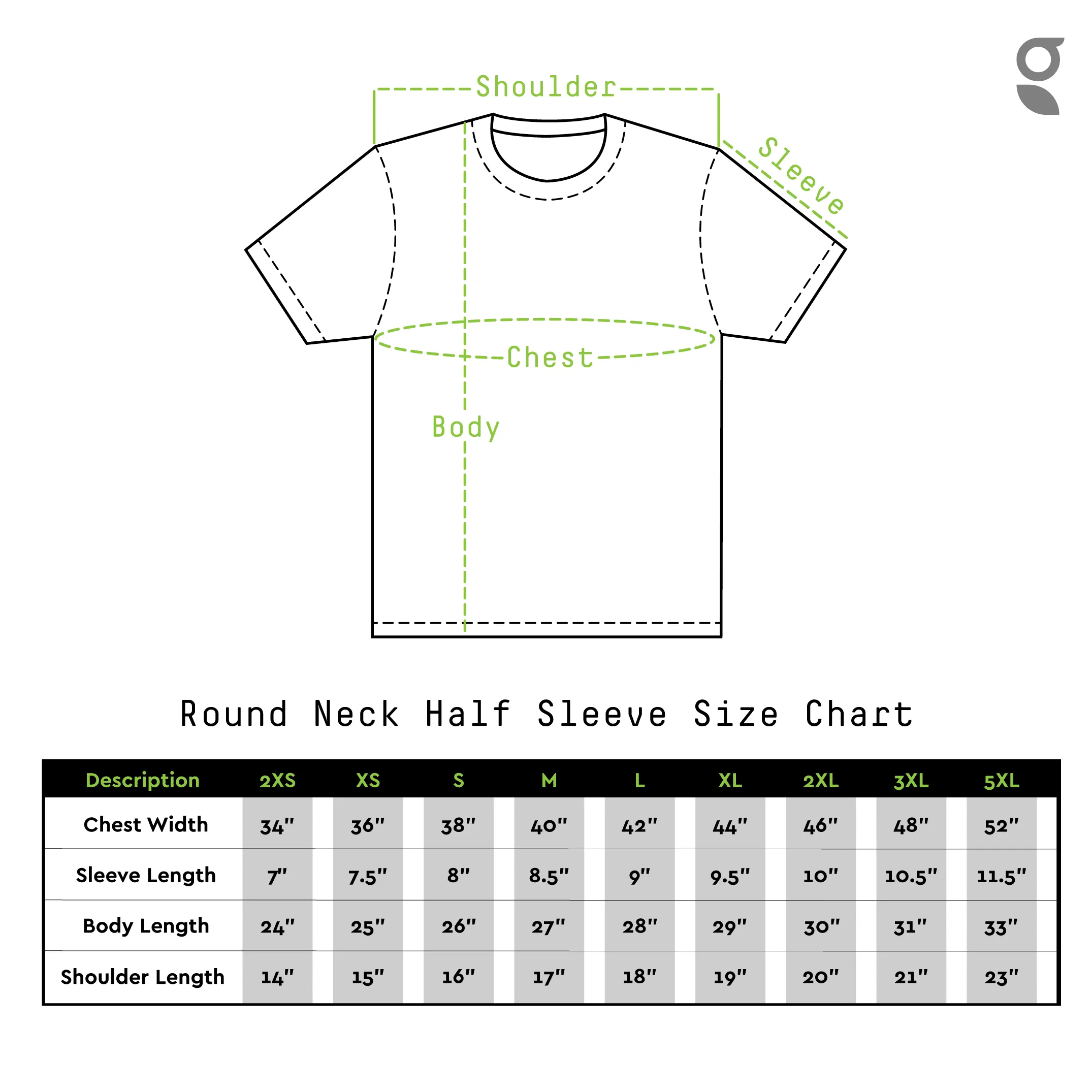 Round Neck Olive Half Sleeve