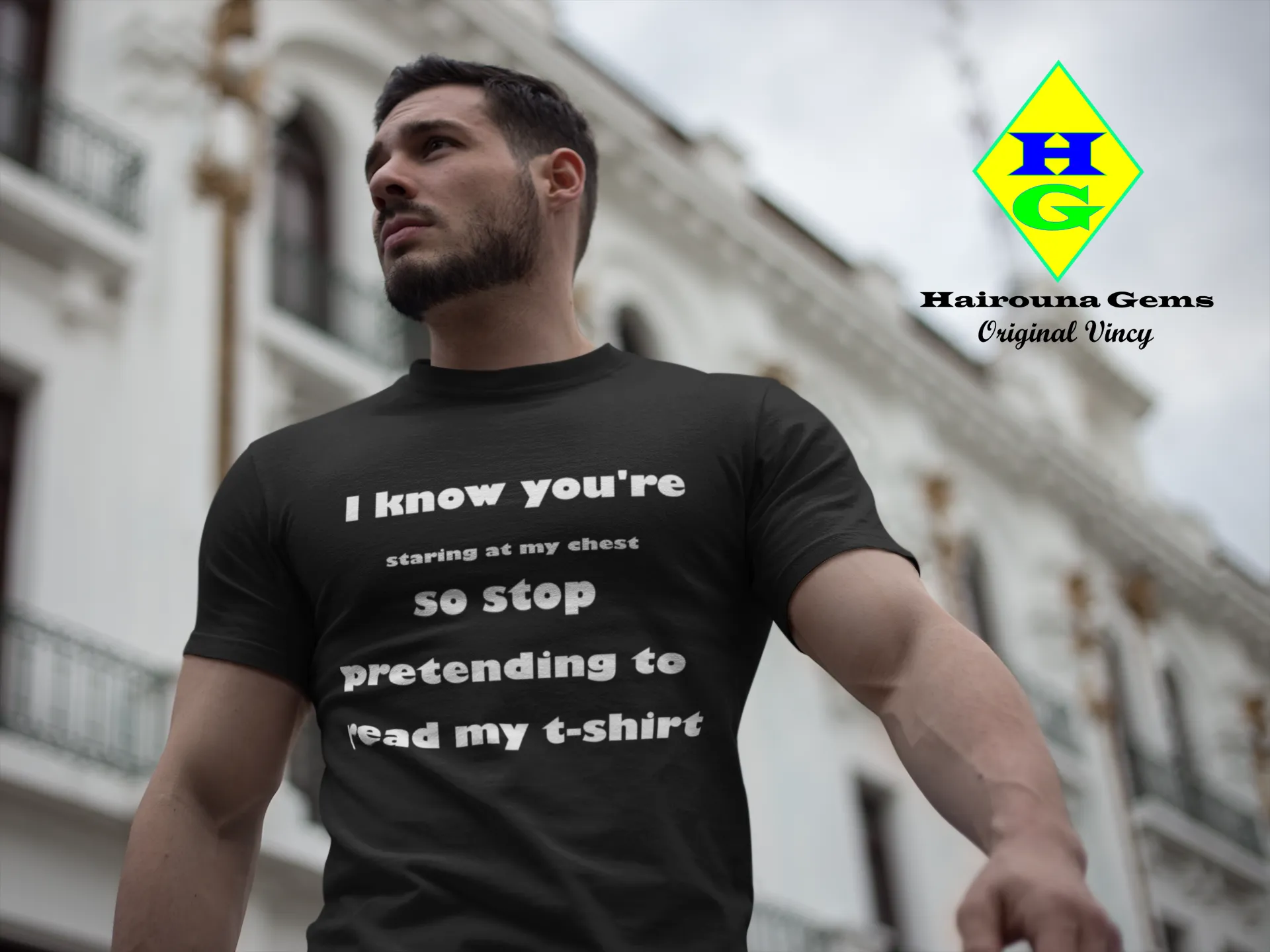 Short-Sleeve Unisex T-Shirt - Stop Staring At My Chest (D)