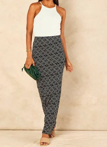 Signage Printed - Pencil Maxi Skirt