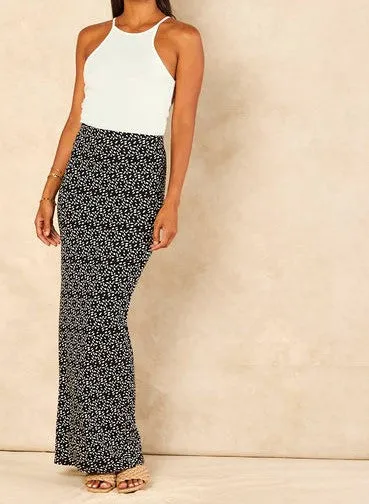 Signage Printed - Pencil Maxi Skirt