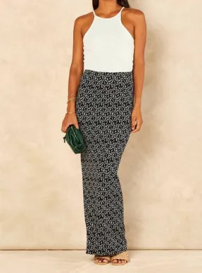 Signage Printed - Pencil Maxi Skirt