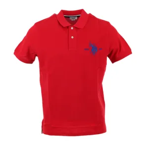 US Polo Assn Men's polo shirt short sleeve with contrasting back neck Kory 41029 65084 352 red