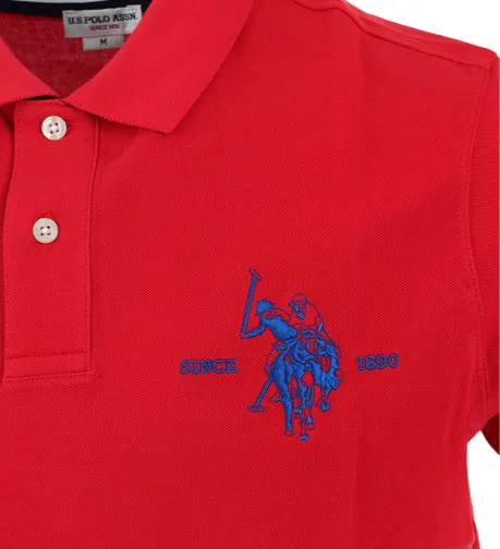 US Polo Assn Men's polo shirt short sleeve with contrasting back neck Kory 41029 65084 352 red