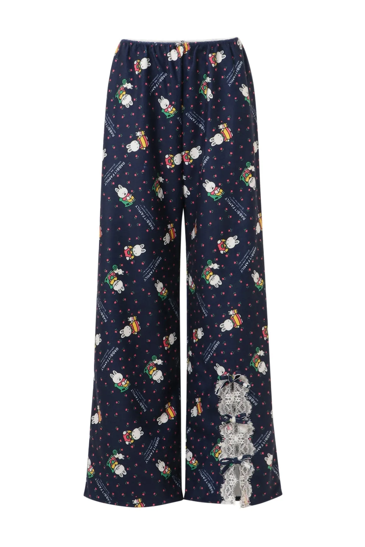 Very Warm Fleece Printed Pants / Navy