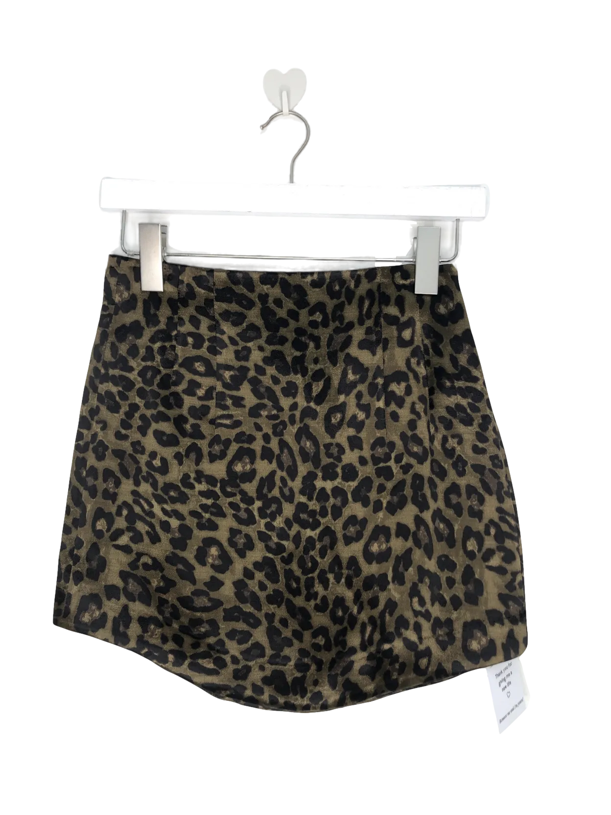 ZARA Green Satin Effect Leopard Print Mini Skirt UK XS